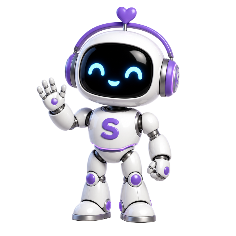 Siggy the robot waving hello